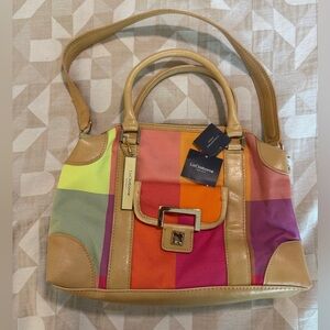 Liz Claiborne Vibrant Pink and Orange Shoulder Bag